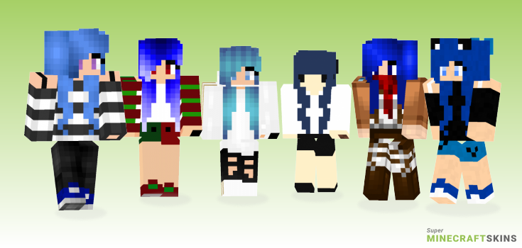 Blue haired Minecraft Skins - Best Free Minecraft skins for Girls and Boys