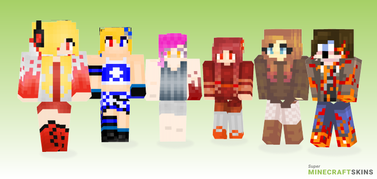 Burning Minecraft Skins - Best Free Minecraft skins for Girls and Boys