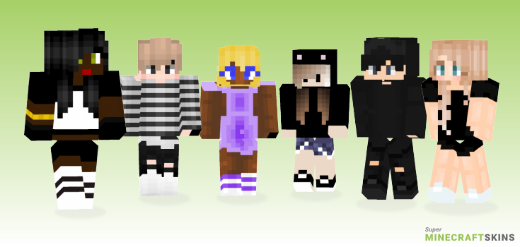 Cute black Minecraft Skins - Best Free Minecraft skins for Girls and Boys