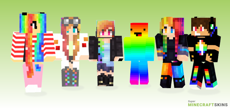 Rainbow Minecraft Skins - Best Free Minecraft skins for Girls and Boys