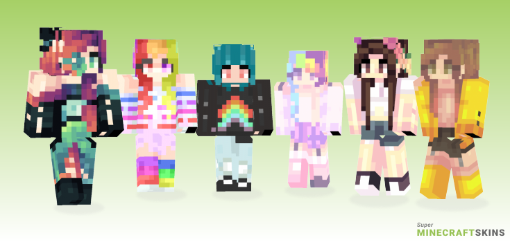 Rainbows Minecraft Skins - Best Free Minecraft skins for Girls and Boys