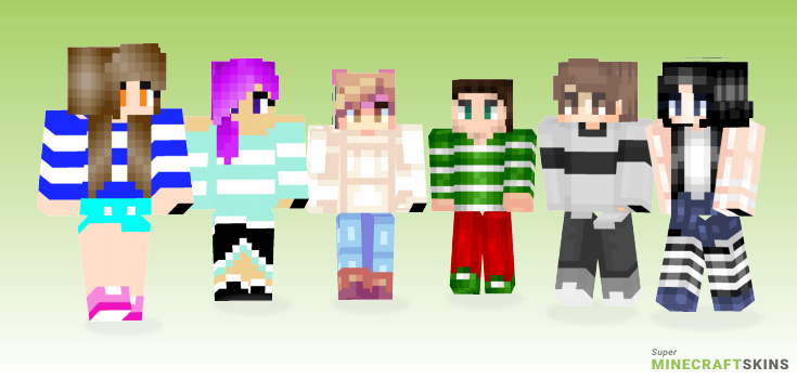 Striped Minecraft Skins - Best Free Minecraft skins for Girls and Boys