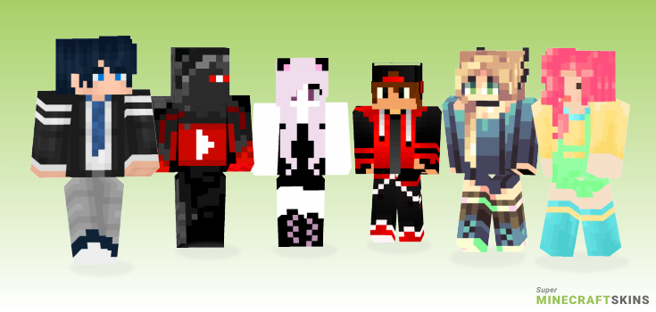 Youtube Minecraft Skins - Best Free Minecraft skins for Girls and Boys