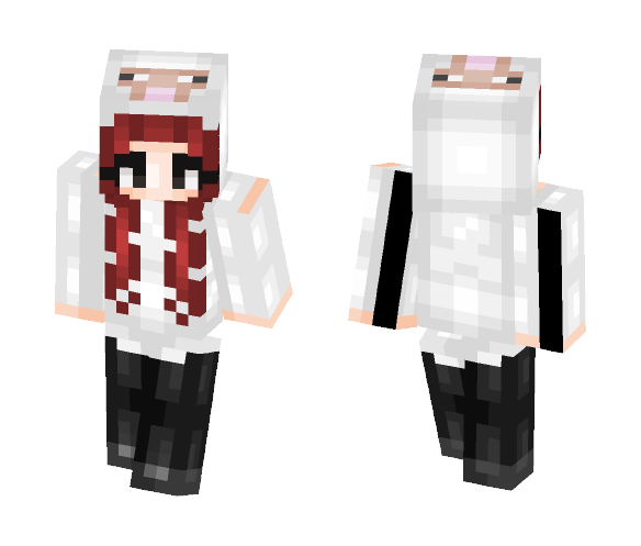 Sheep Hoodie (Female Version) - Female Minecraft Skins - image 1