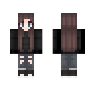 Girl With Black Sweater - Girl Minecraft Skins - image 2