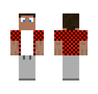 Casual Checker Red Boy - Boy Minecraft Skins - image 2
