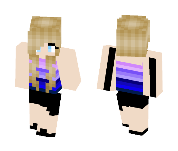 Download Free Shades Of Blue and Purple Skin for Minecraft image 1 Shades Of Blue and Purple - Female Minecraft Skins - image 1