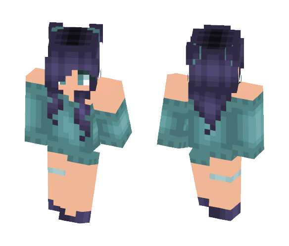 Purple Teal Evening - Female Minecraft Skins - image 1