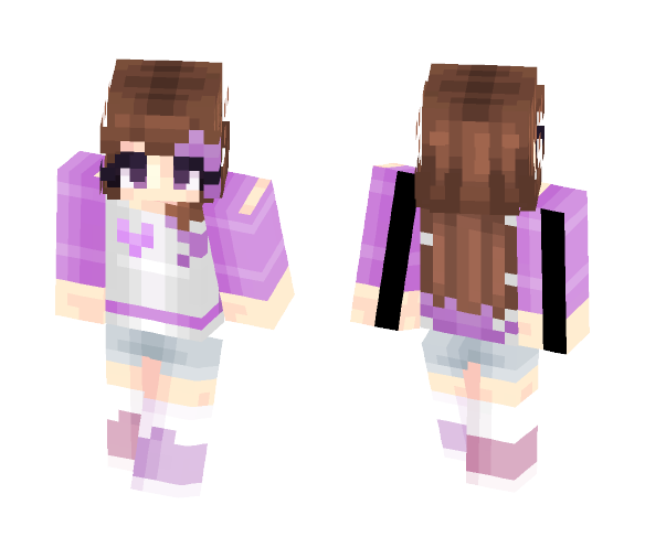 Purple Irises-Ivy Noir-My OC - Female Minecraft Skins - image 1