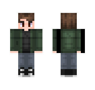 Green Jacket And Black Shirt