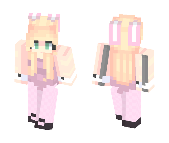 Download Free Pink Bunny Girl Skin for Minecraft image 1 Pink Bunny Girl - Girl Minecraft Skins - image 1
