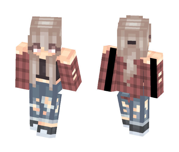 Download Free Girl Flannel-Tomboy Skin for Minecraft image 1 Girl Flannel-Tomboy - Girl Minecraft Skins - image 1