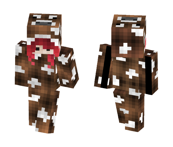 Download Free Girl in a Cow-Onesie c: Skin for Minecraft image 1 Girl in a Cow-Onesie c: - Girl Minecraft Skins - image 1