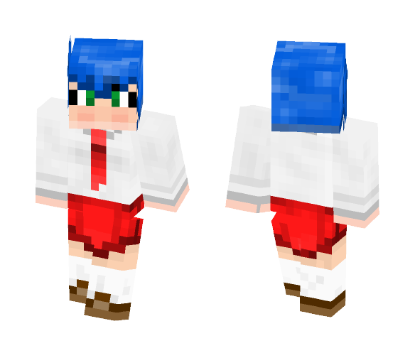Blue-haired Schoolgirl - Color Haired Girls Minecraft Skins - image 1