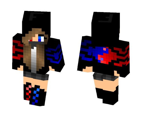 ninja girl red and blue - Girl Minecraft Skins - image 1