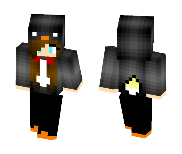 Download Free ~+ Penguin Hoodie Girl +~ Skin for Minecraft image 1 ~+ Penguin Hoodie Girl +~ - Girl Minecraft Skins - image 1
