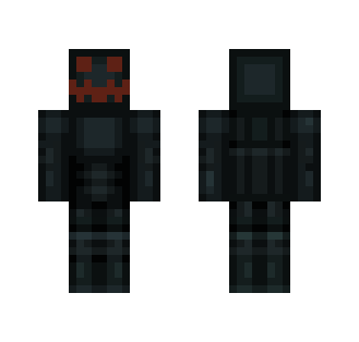 Black metal pumpkin head suit