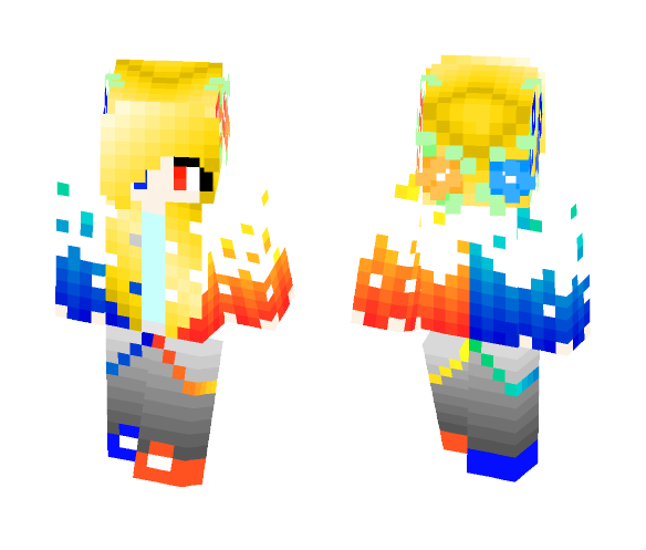 Download Free Fire & water girl Skin for Minecraft image 1 Fire & water girl - Girl Minecraft Skins - image 1