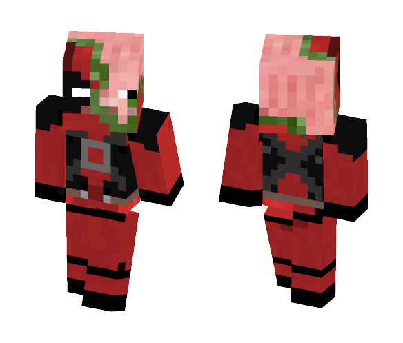 Zombie Pig Deadpool - Comics Minecraft Skins - image 1