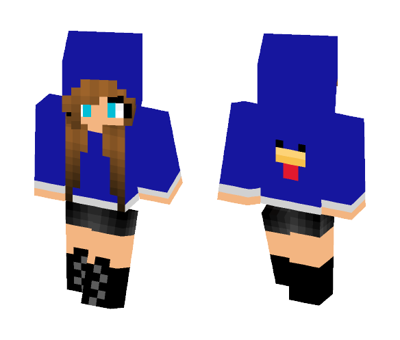 girl blue chicken hood - Girl Minecraft Skins - image 1