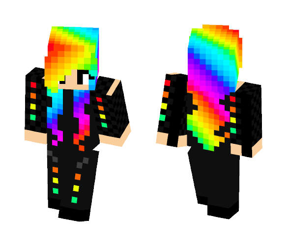 Download Free Rainbow Girl Skin for Minecraft image 1 Rainbow Girl - Girl Minecraft Skins - image 1
