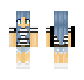 Blue Haired Girl | Tumblr | Summer - Color Haired Girls Minecraft Skins - image 2