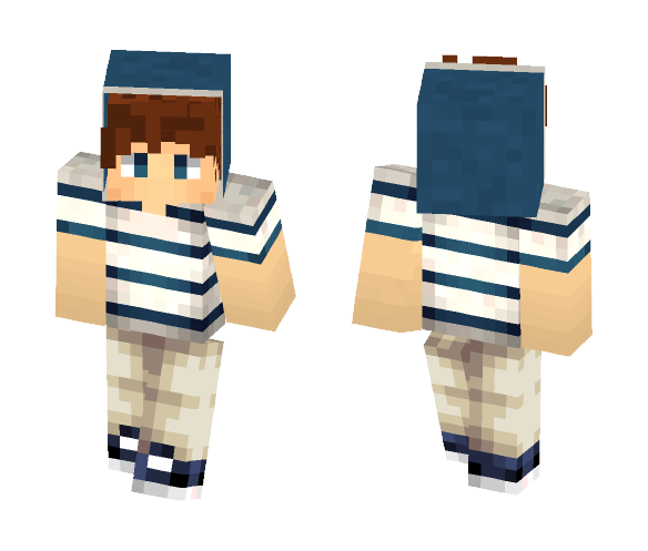 Blue Hoodie, Teen Skin. (Updated) - Male Minecraft Skins - image 1