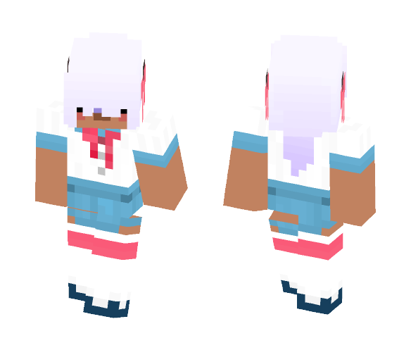 One Eye Girl With Horns And Bows - Girl Minecraft Skins - image 1