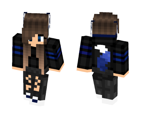 Blue Wolf Girl - Girl Minecraft Skins - image 1