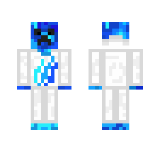 Blue Creeper with white flame shirt - Male Minecraft Skins - image 2