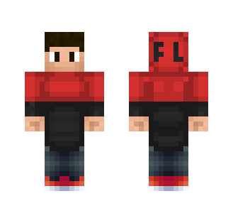 Alex Red-Black Hoodie - Male Minecraft Skins - image 2