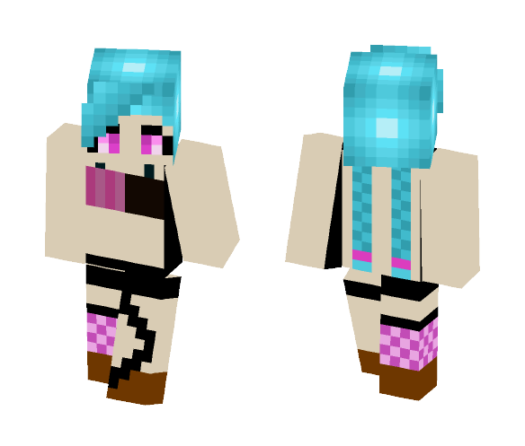 Download Free Jinx-League Of Legends Skin for Minecraft image 1 Jinx-League Of Legends - Female Minecraft Skins - image 1