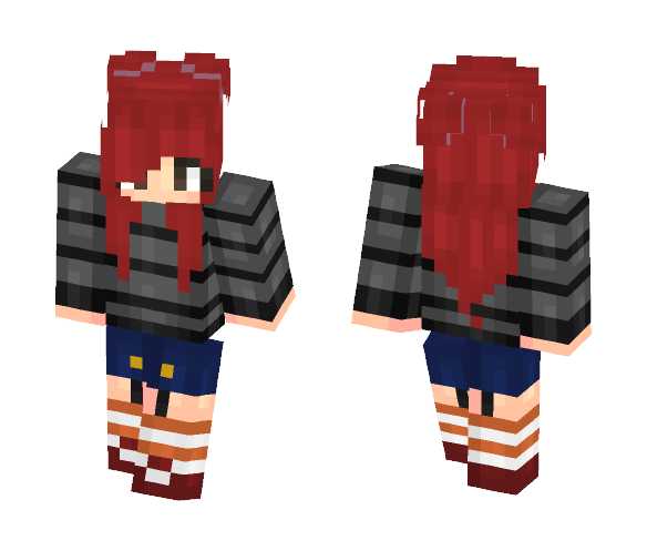 =-Striped Bun head-= - Female Minecraft Skins - image 1