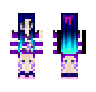 Aqua Ombre And Purple Flower Girl - Girl Minecraft Skins - image 2