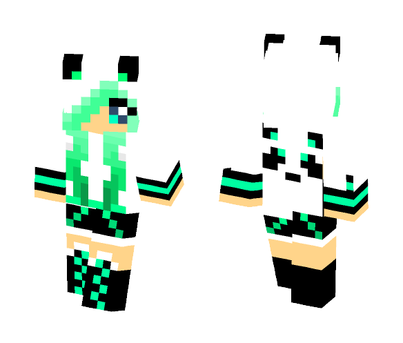 Panda Girl (Teal) - Girl Minecraft Skins - image 1