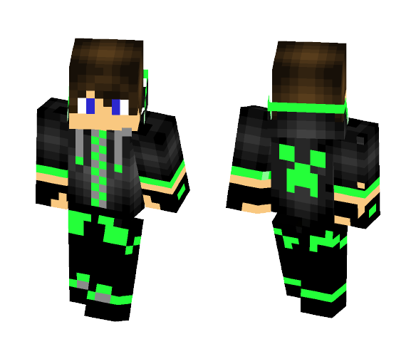 Green Hoodie Kid - Male Minecraft Skins - image 1