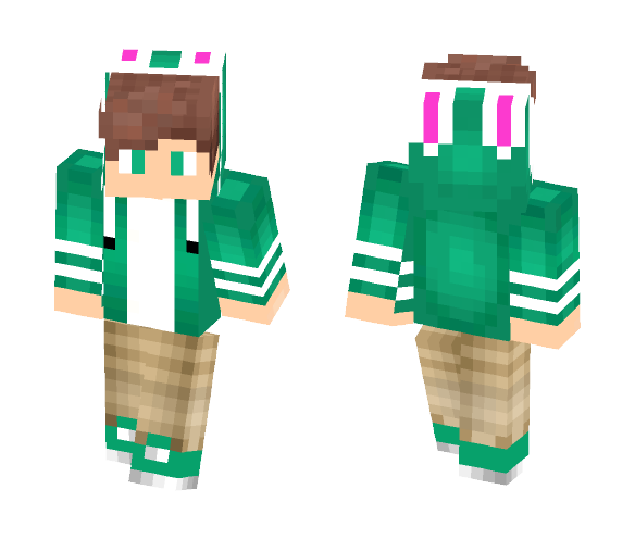 Green Hoodie Easter - Male Minecraft Skins - image 1