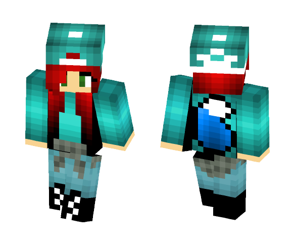Download Free Teal Tomboy girl Skin for Minecraft image 1 Teal Tomboy girl - Girl Minecraft Skins - image 1