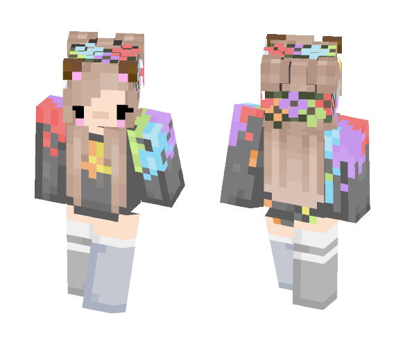 little miss rainbow smol - Female Minecraft Skins - image 1