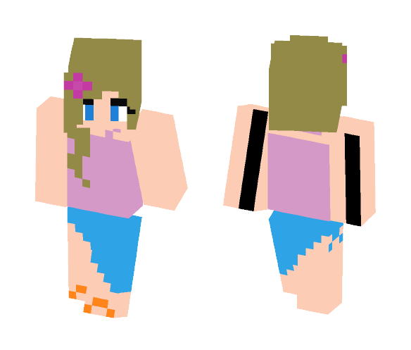 Download Free Girl - Hawaii Tank Top Skin for Minecraft image 1 Girl - Hawaii Tank Top - Girl Minecraft Skins - image 1