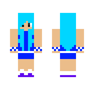 High school girl with blue hair - Color Haired Girls Minecraft Skins - image 2