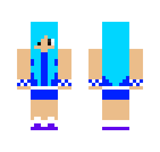 High school girl with blue hair