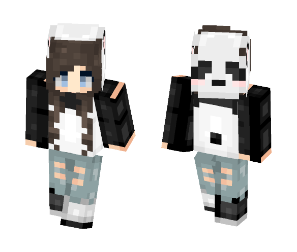 Download Free Panda Hoodie Girl Skin for Minecraft image 1 Panda Hoodie Girl - Girl Minecraft Skins - image 1