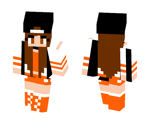 Orange and White Jersey - Female Minecraft Skins - image 1