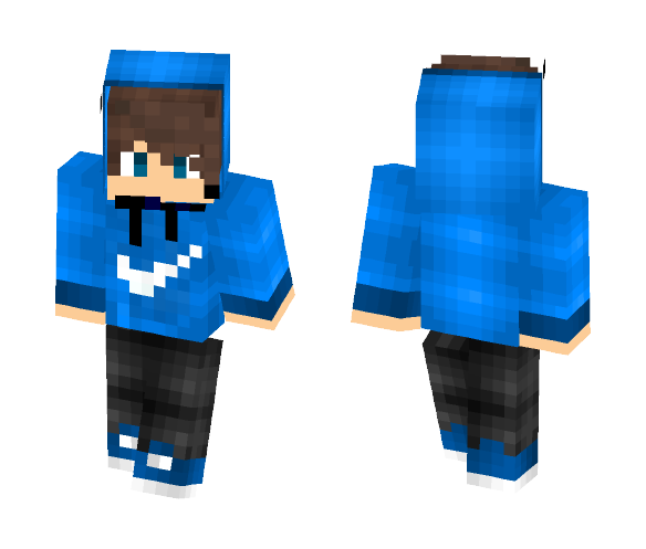 Cool guy with blue nike hoodie - Male Minecraft Skins - image 1
