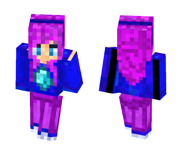 Download Free Purple and Blue Diamond Girl Skin for Minecraft image 1 Purple and Blue Diamond Girl - Girl Minecraft Skins - image 1