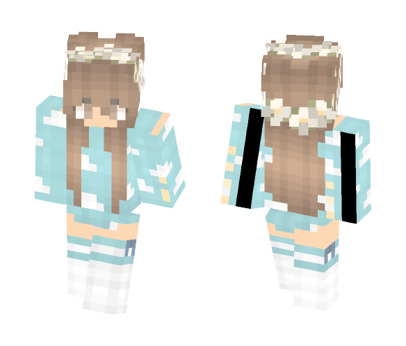 Cloud girl| Flower head - Female Minecraft Skins - image 1