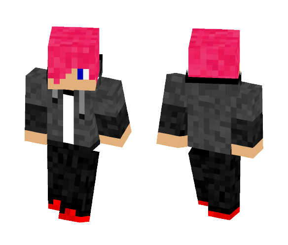 Download Free Pink Haired Hoodie Teen Skin for Minecraft image 1 Pink Haired Hoodie Teen - Male Minecraft Skins - image 1