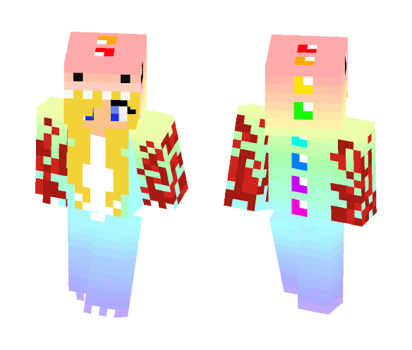 Download Free Bloody Dino Girl Skin for Minecraft image 1 Bloody Dino Girl - Girl Minecraft Skins - image 1