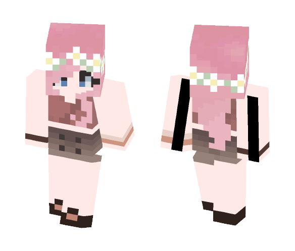 Pretty Flower Crown Girl - Flower Crown Minecraft Skins - image 1